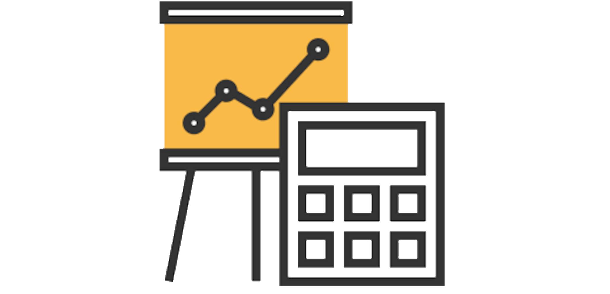 calculator & line graph